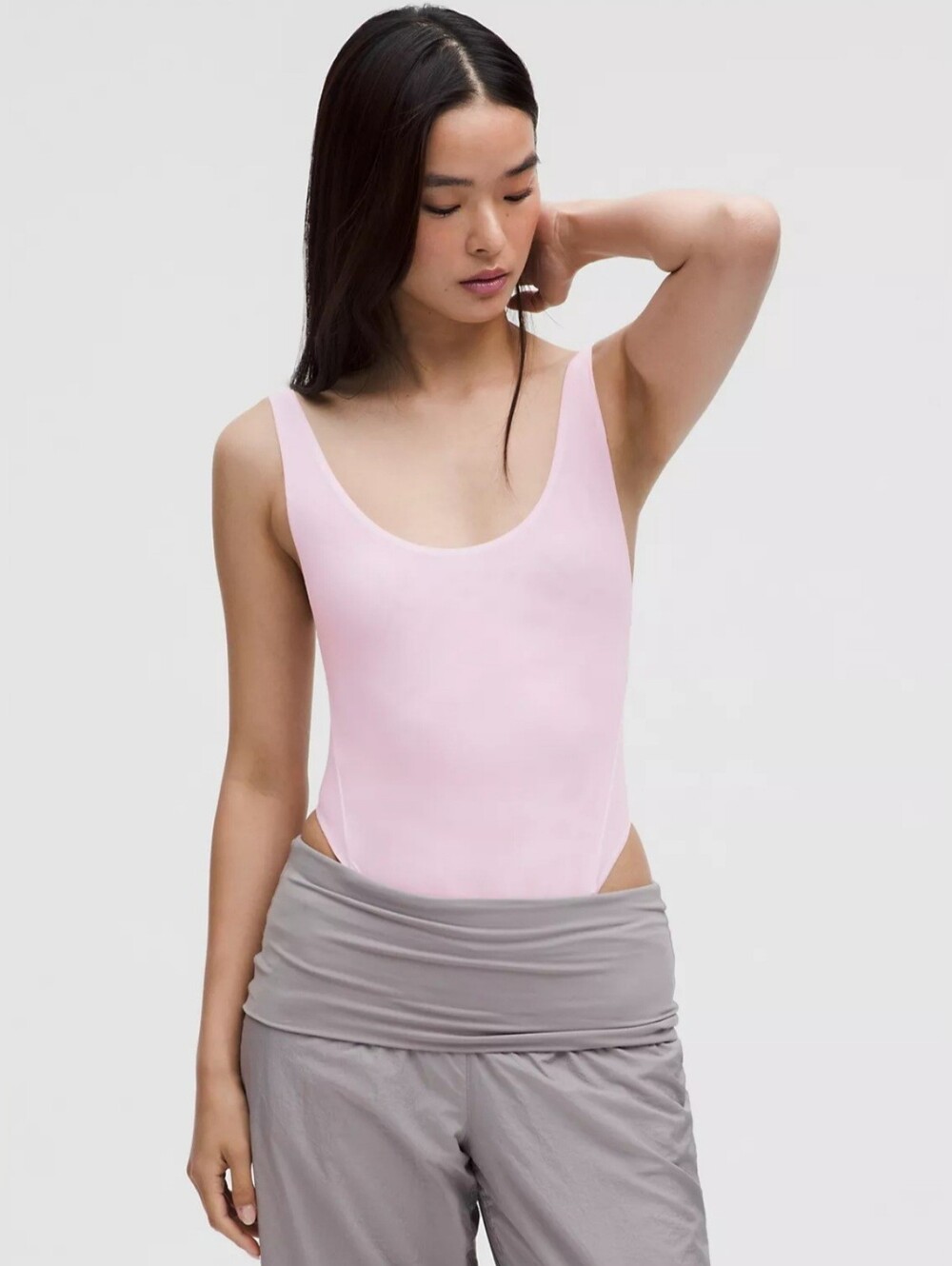 NWT Lululemon Wundermost Nulu Mesh Scoop-Back Sleeveless Bodysuit XL Pink Organz